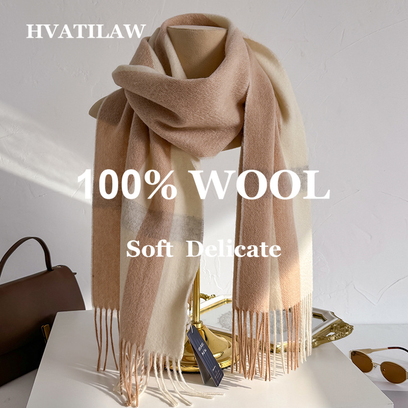 Wool Scarf Men - Cachecol Xadrez 100% Lã para Mulheres